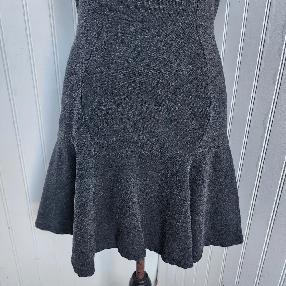 Michael Kors Made in Italy Charcoal Gray Dress Designer Luxury Women Flare Sz 10